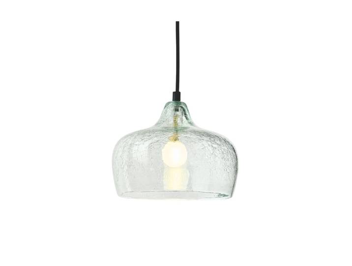 Suspension en verre soufflé craquelé clair, d.21cm
