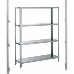 Edelstahl-Regal 4 glatte Abstellflächen 1000 x 480 x 2000 mm