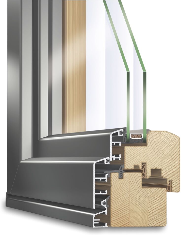 fenetre24.com Fenêtre pivotante, bois-alu profilé IDEALU Classicline IV 68, blanc, 1010 x 1010 mm, configurer individuellement