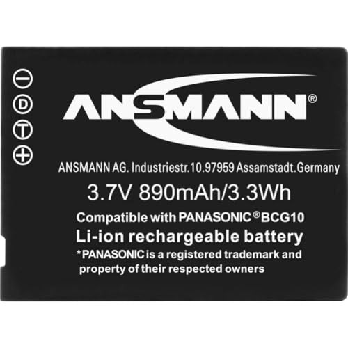 Ansmann A-Pan BCG 10E Li-Ion Accu voor Panasonic Digitale Camera's, 3,7V, 900mAh