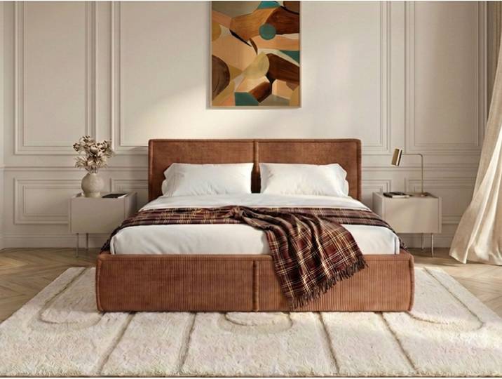 Lit coffre PALATIUM tissu velours 160x200