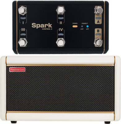 Positive Grid Spark 2 PW w/Footsw Bundle Pearl White