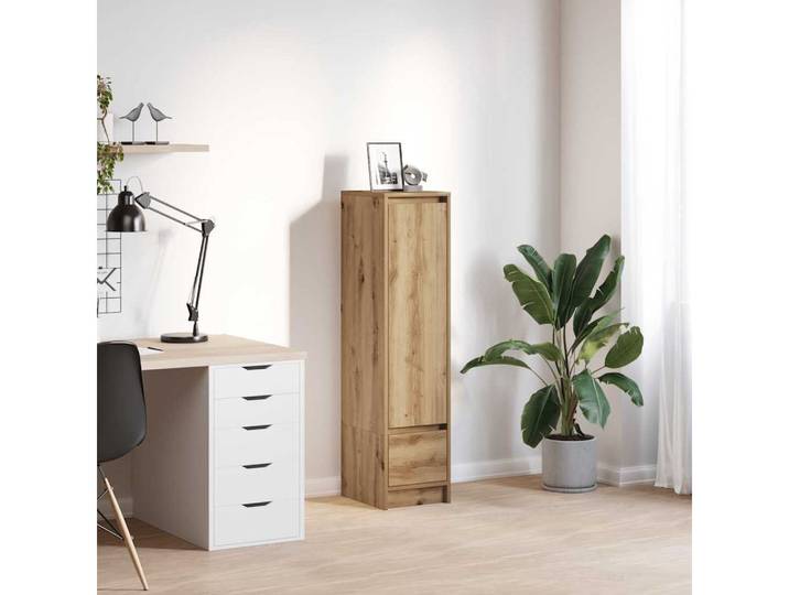 furnicato Highboard 29,5 x 34 x 119,5 cm Artisan-Eiche (1 St), Flexibler Beistellschrank mit Schublade und Regalböden für Wohnraum