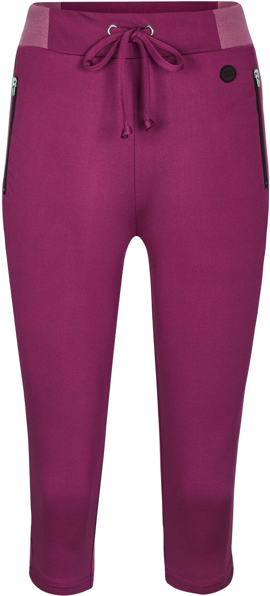 Funktionshose WITT "Sportleggings Caprileggings mit Teil-Dehnbund", Damen, Gr. 40/42, N-Gr, malve, Sportlich, schmal, Hosen Funktionshose
