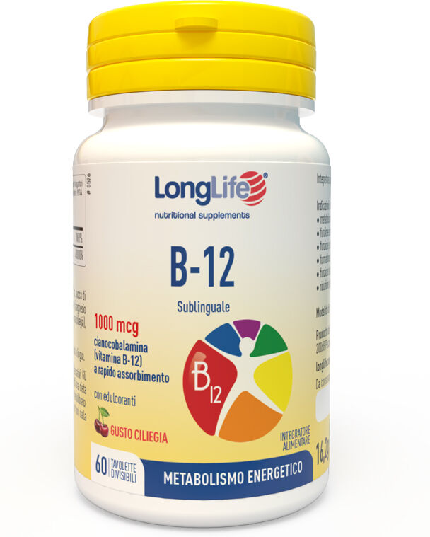 LONGLIFE Srl LongLife, B-12 1000 mcg, 60 tavolette sublinguali