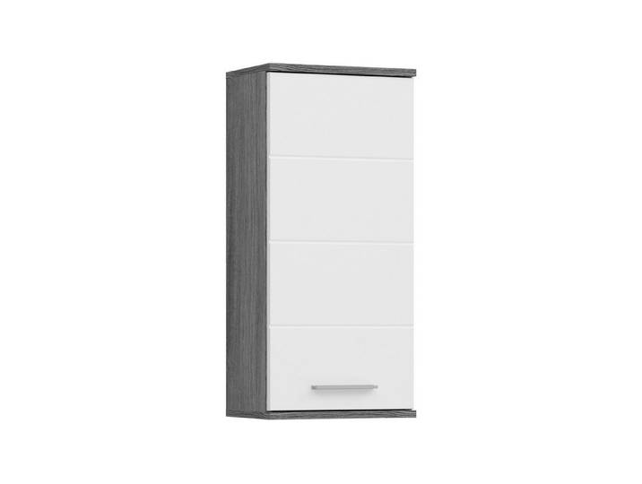 freiraum Hängeschrank Blake in Rauchsilber/Weiß hochglanz - 35x77x25cm (BxHxT)