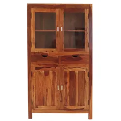 Vitrine Amba 100x180x45 aus indischem Sheesham-Massivholz