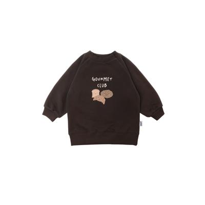 Sweatshirt LILIPUT "Gourmet Club", Mädchen, Gr. 122/128, braun, 80% Baumwolle, 20% Polyester, bedruckt, normal, Rundhals, Sweatshirts Sweatshirt, mit niedlichem Print