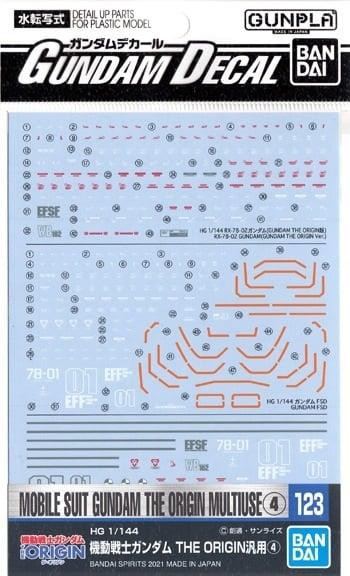 Bandai Gundam The Origin Decals 123 Modelbouwset Set nummer 4