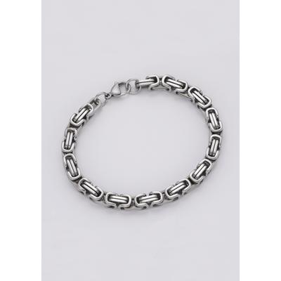 Edelstahlarmband FIRETTI "Schmuck Geschenk Königskettengliederung, 6,7 mm" Gr. 21, silber (edelstahlfarben), Armbänder, Herren, 21, Edelstahl, Edelstahlarmband