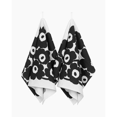 Geschirrtuch MARIMEKKO "UNIKKO", weiß, schwarz, H:47cm L:70cm, Baumwolle, Leinen, Geschirrtücher, Geschirrtuch, 70x47 cm