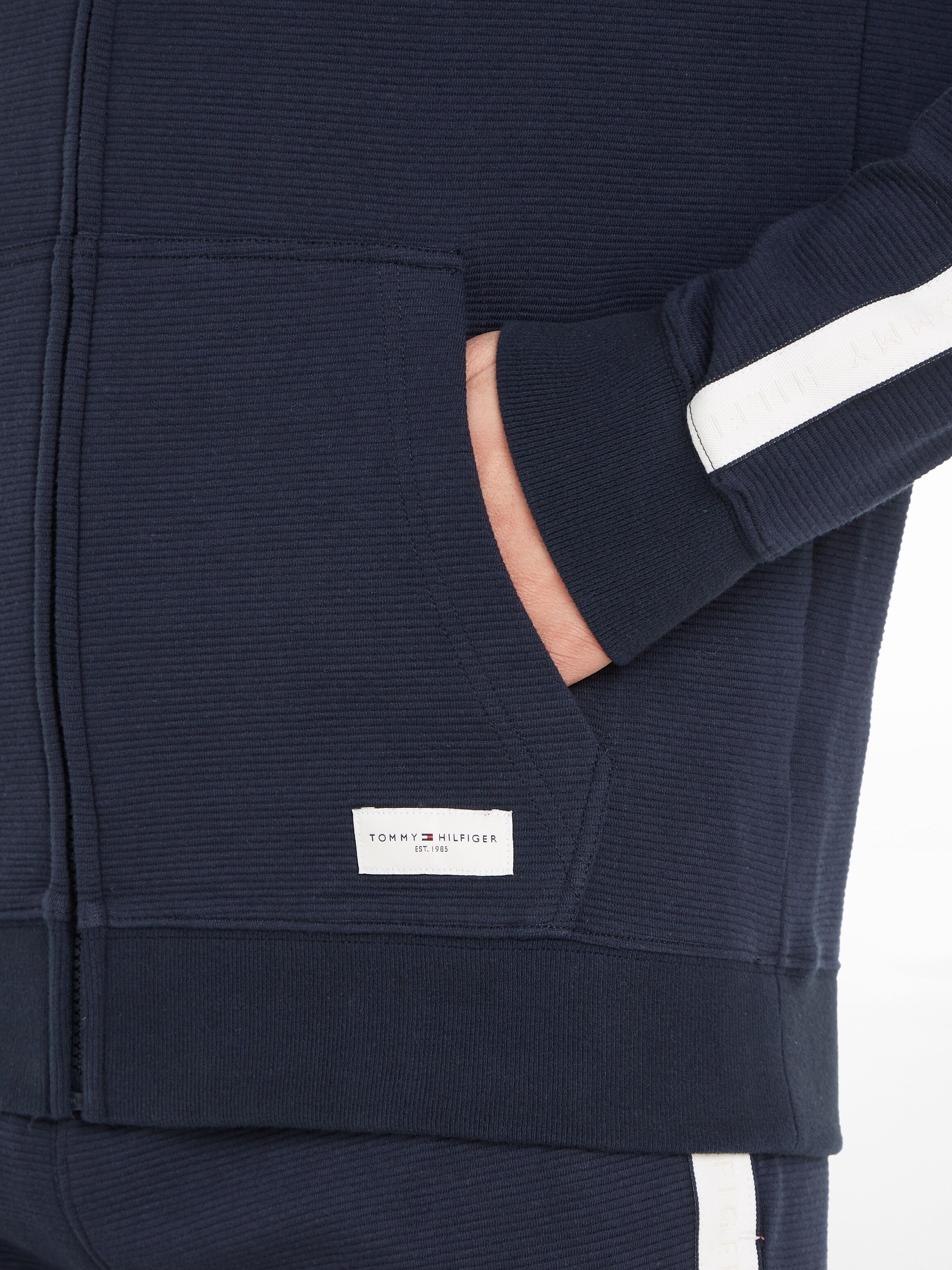 Hoodie "HWK FZ HOODIE", Herren, Gr. S (48), blau (desert sky), Sweatware, Obermaterial: 100% Baumwolle, TOMMY HILFIGER UNDERWEAR, unifarben, Basic, regular fit hüftlang, elastischer Bund, Sweatshirts Hoodie, mit Markenlabel an den Ärmeln desert sky S (48)