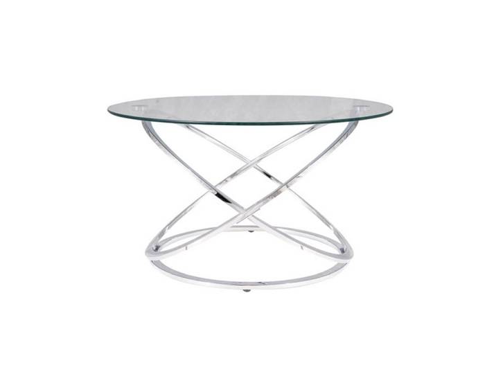 Feldmann-Wohnen Couchtisch Eos B (runde Tischplatte aus Glas, 1-St., moderne Optik, runde Tischplatte), 80x80x46cm Chrom