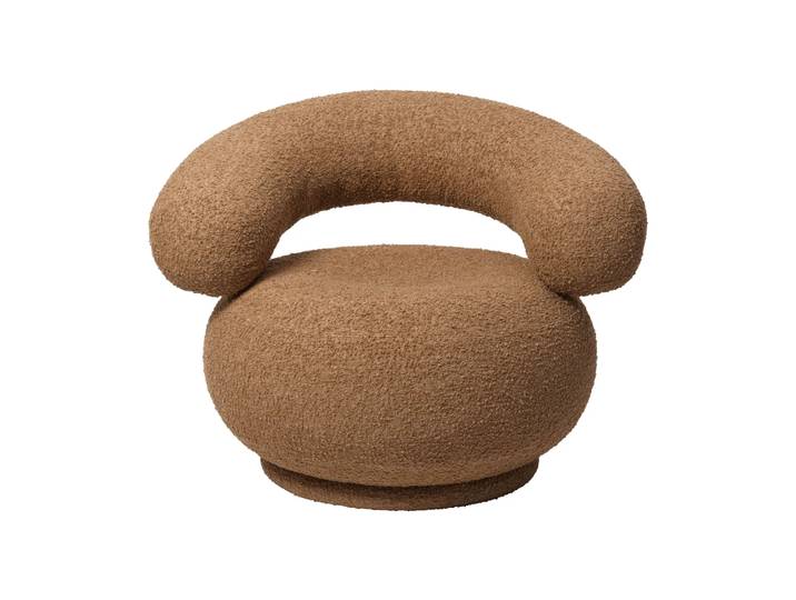 Ferm Living Orbo Lounge chair Sessel Raw Bouclé – Tan
