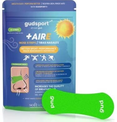 Gudslip Gudsport +Aire Tiras Nasales Verde Fluorescente 30 uds