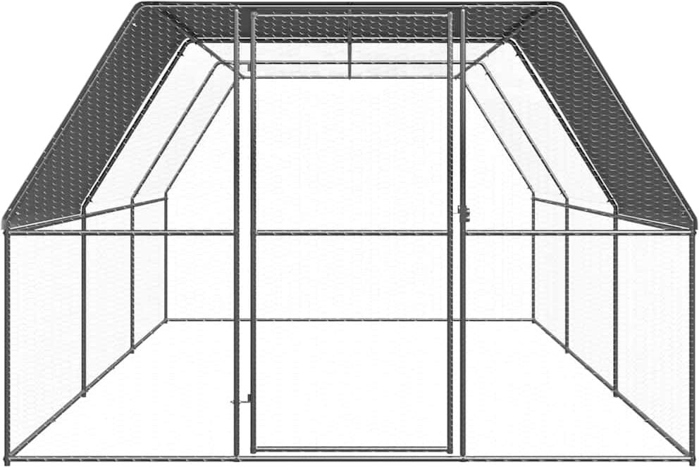 vidaXL Jaula gallinero de exterior de acero galvanizado 3x6x2 m Plateado