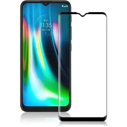 Screenguard Motorola Moto G9 Play Full Screen Panzerglas Schutzfolie 2.5D 9H (Motorola Moto G9 Play), Smartphone Schutzfolie, Schwarz