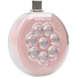 NANLITE cookie Mini-Smartphone-Leuchte rund coral pink