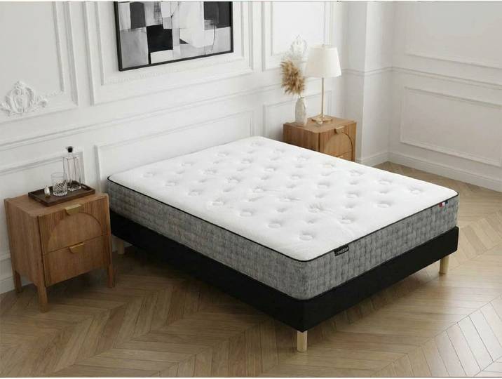 Ensemble matelas CAPUCINE 30 cm 672 ressorts ensachés 7 zones + sommier tapissier 180x200