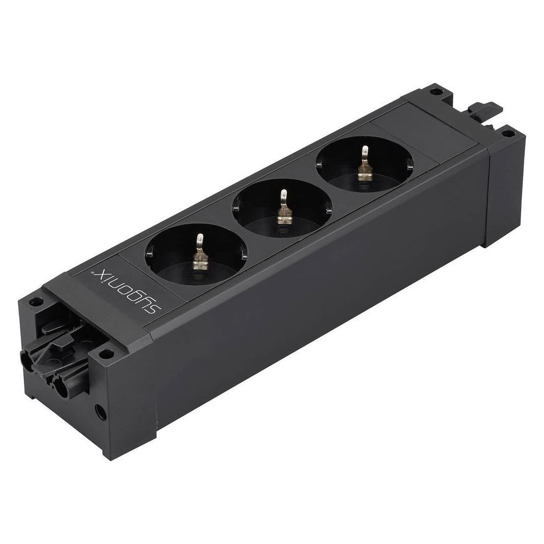 Sygonix SY-6872234 3fach Steckdosen-Modul ohne Schalter Schwarz (3x, CEE 7/4) (SY-6872234)