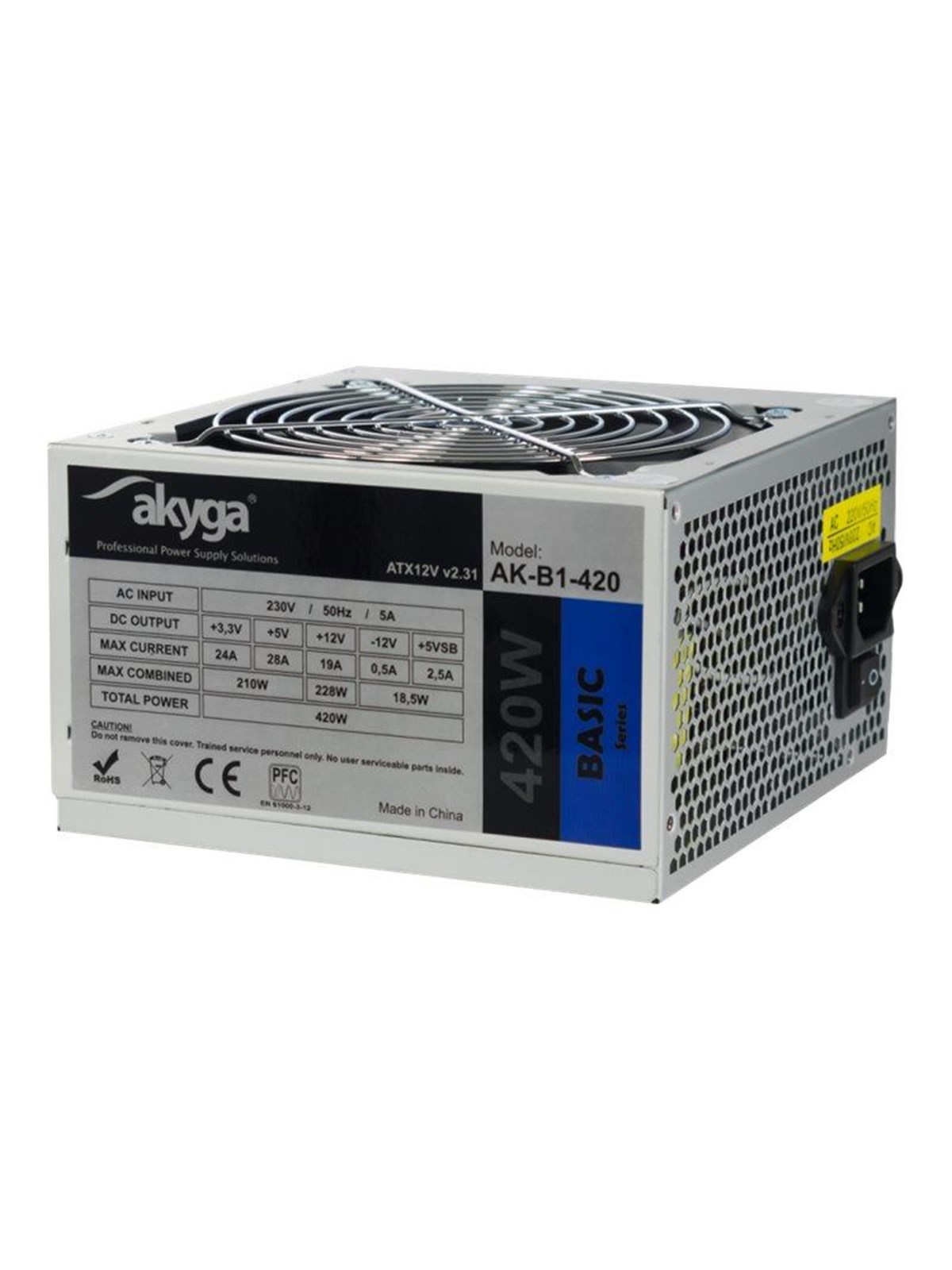 Akyga AK-B1-420 - power supply - 420 Watt Netzteile - 420 Watt - 120 mm - ATX 2.31 - 80 Plus