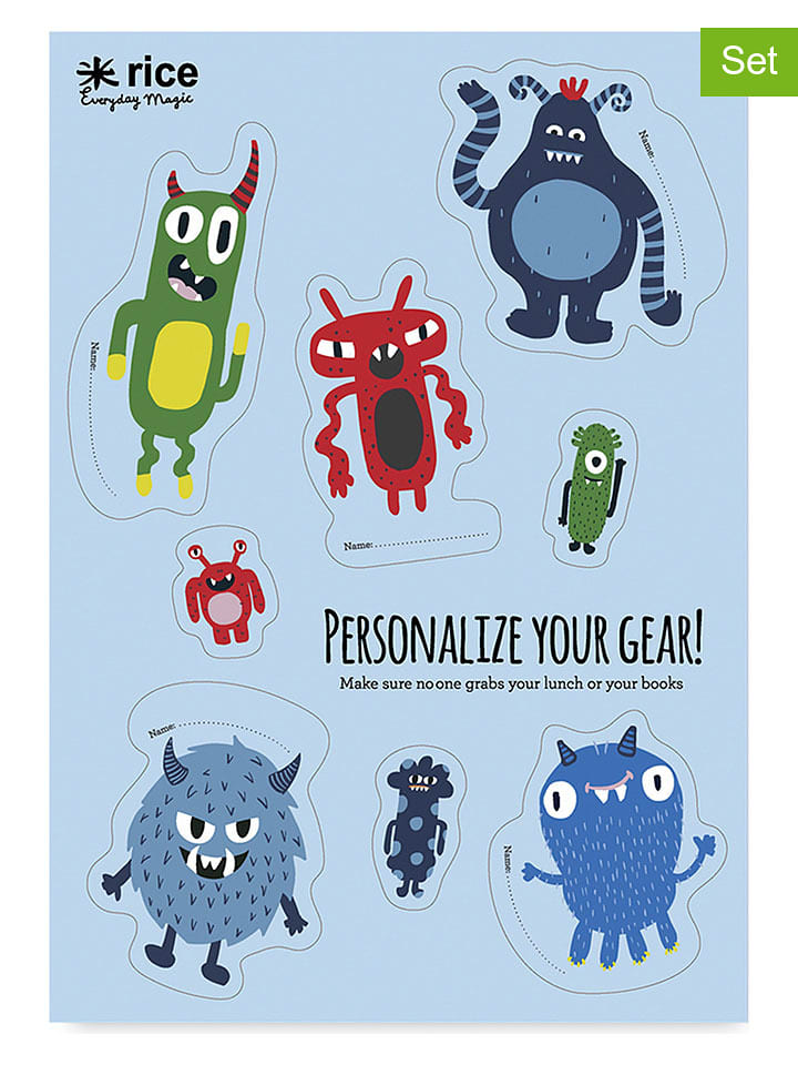 Rice 2er-Set: Lunchbox-Sticker "Monster" in Bunt - onesize