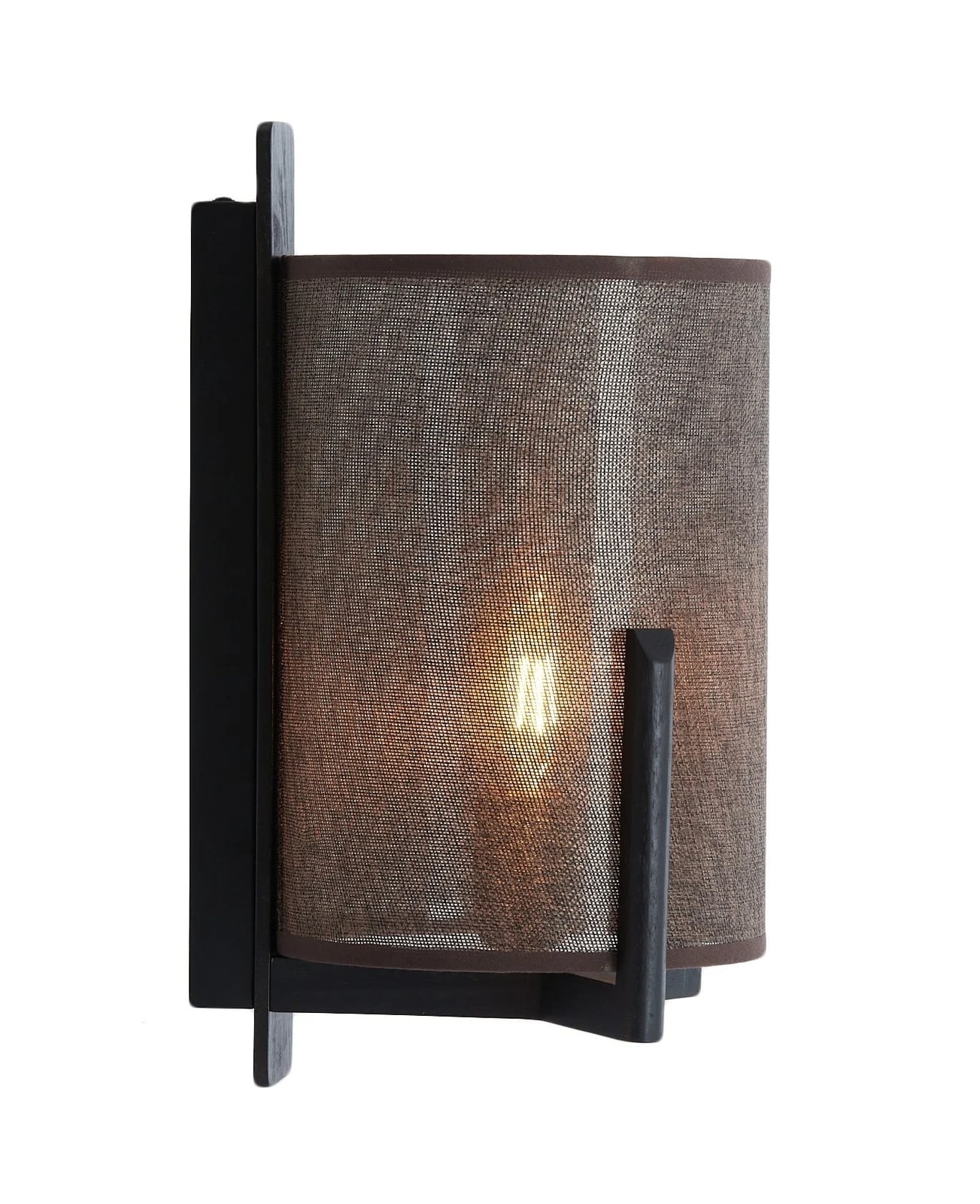 Light & Living Litto Wandlamp - Zwart en Donkerbruin - Rond