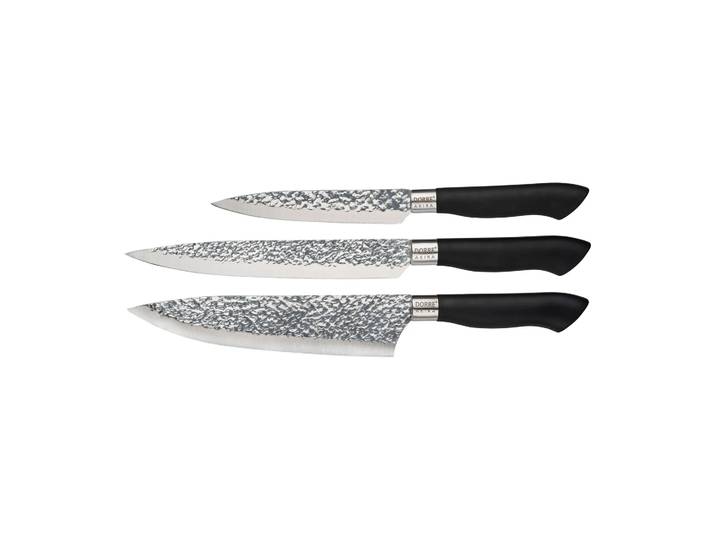 Dorre Ensemble de 3 couteaux en acier inoxydable Akira Noir