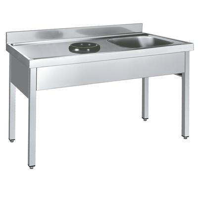 EURAST - Spüle mit rahmen mit becken und ring für die entsorgung - 1400x600x850 mm - 248D4160