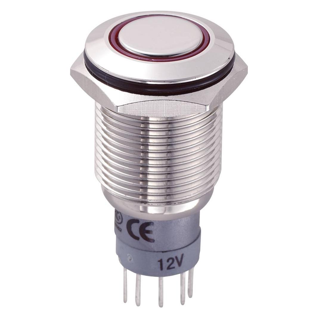 Tru Components 701778 LAS2GQF-11ZE/R/12V/N/P Vandalismusgeschützter Druckschalte (701778)