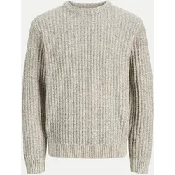 Strickpullover mit Rundhalsausschnitt Beige S