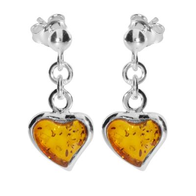 Paar Ohrhänger OSTSEE-SCHMUCK "Ostsee-Schmuck Ohrhänger Herz Ohrhänger Herz", weiß, Ohrringe, Damen, 22 x 10mm, Silber 925 (Sterlingsilber)