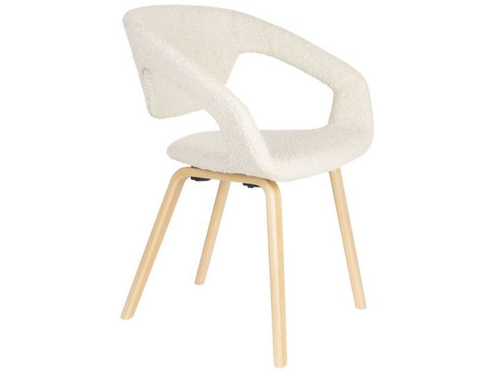 Zuiver Esszimmerstuhl Stuhl Esszimmerstuhl FLEXBACK Bouclé Beige von Zuiver