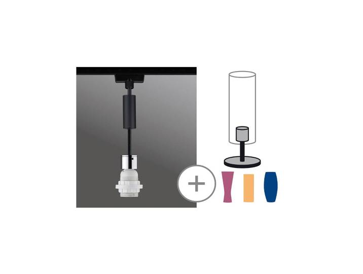 Paulmann URail 2Easy Basic Pendel schwarz matt Pendel, dimmbar, schwarz, für Wohn- / Esszimmer, Metall, Modern