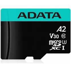 Adata Premier Pro Inkl. Adapter (128 GB, microSDHC, U3, UHS-I), Speicherkarte, Blau, Schwarz