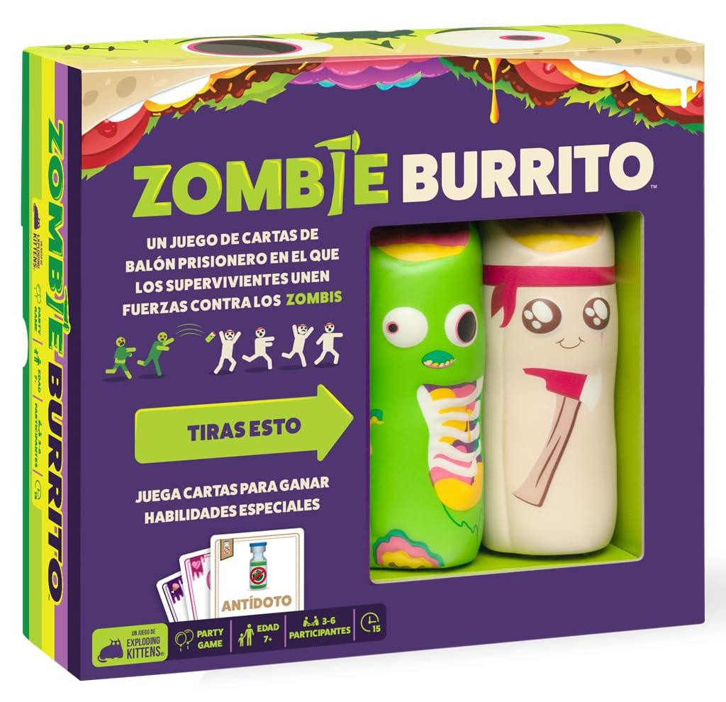 Exploding Kittens Zombie Burrito kaartspel voor gevangenenball, vanaf 7 jaar