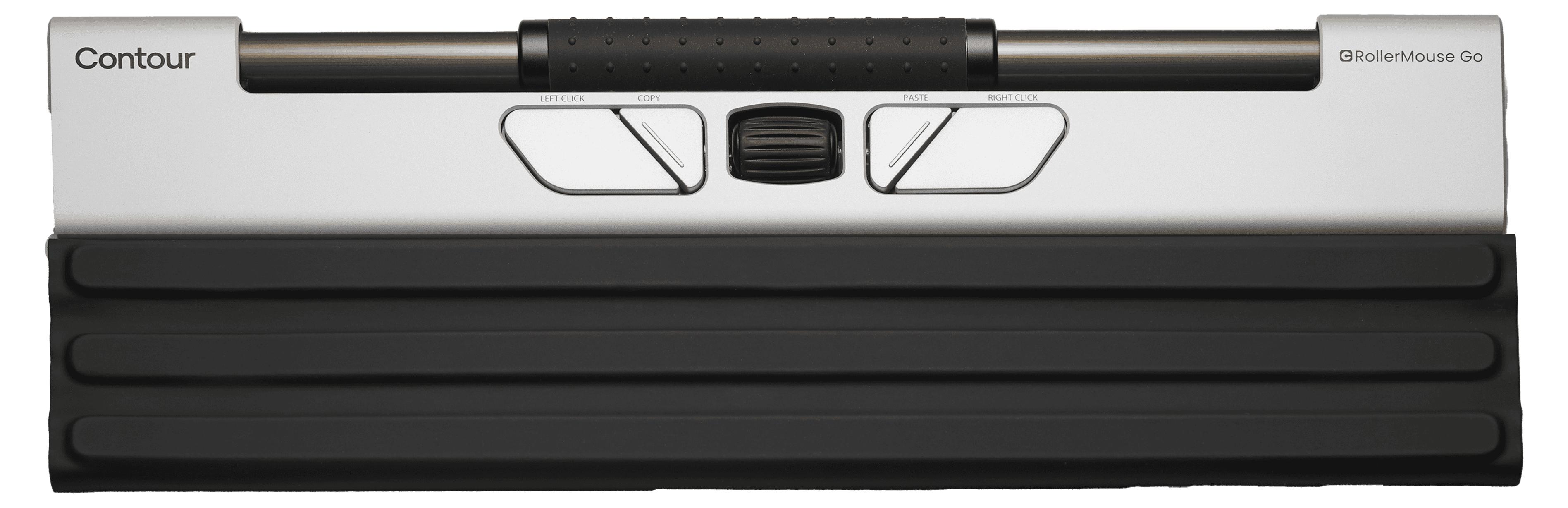 Contour Design RollerMouse Go, Optisch, RF Wireless + Bluetooth + USB Type-A, 4000 DPI, Schwarz, Silber