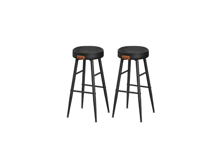 Barhocker VASAGLE 2 Stück 51.6 x 76.2 cm , schwarz, B:51,6cm H:76,2cm T:51,6cm, Hocker, Barhocker
