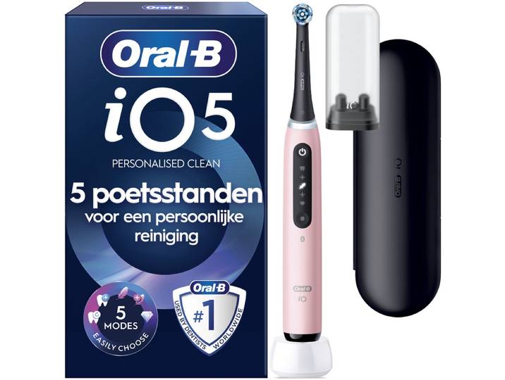 Oral-B iO 5N Roze Elektrische Tandenborstel – Opzetborstel – 1 Reisetui