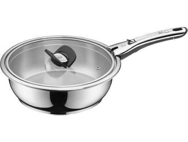 WMF Click&Serve Bratpfanne Induktion, ohne Edelstahlgriff, Cromargan Edelstahl beschichtet (ohne Edelstahlgriff, Sauteuse 24 cm)