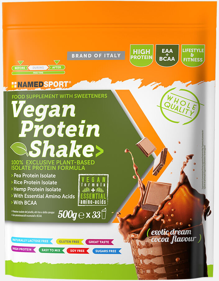 NAMED SPORT Vegan Protein Shake Exotic Dream Cocoa 500g - Proteine Vegane - Color Mix UNICA
