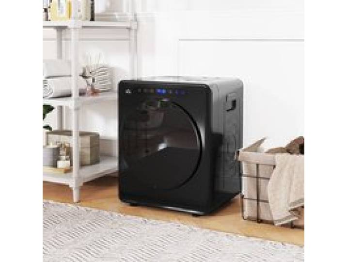 Sèche linge à évacuation sèche-linge électrique 1000 W 4 Kg 6 modes de séchage minuterie acier inoxydable noir