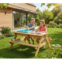 TP Toys Murmeltier | Holz Kindersitzgruppe mit Matschtisch | Outdoor - Natur