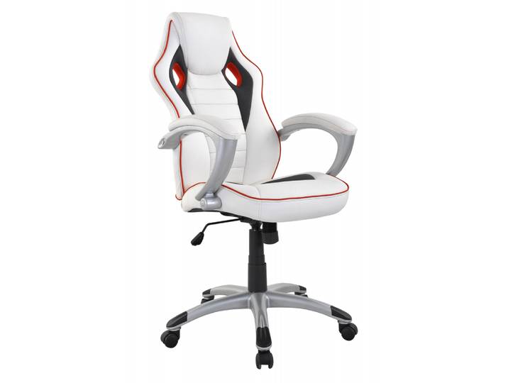 Gaming Stuhl Bürostuhl Leder TURBO weiss