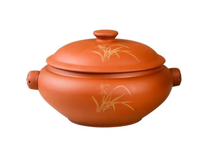 Tontopf, Keramischer Yunnan-Suppentopf mit Griff, Hähnchenfleisch-Dampfgarer(900ml)