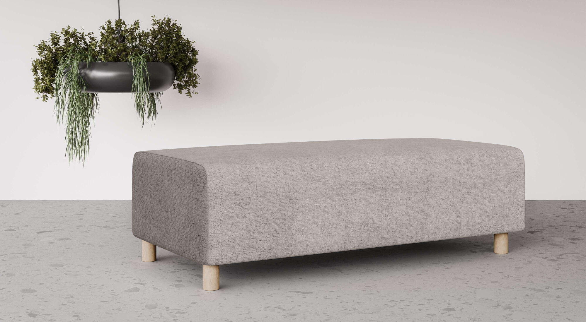 Polsterhocker OTTO HOME "Suyala", grau (taupe), B:153cm H:46cm T:66cm, 100% Polyester, Hocker, Polsterhocker