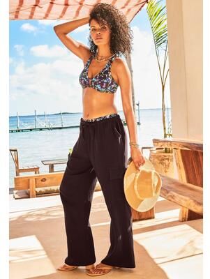 Plus Size Women's Cotton Gauze Cargo Pant by Swimsuits For All in Espresso (Size 6/8)