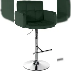 CLP Barhocker Los Angeles Samt Samt HBT: 93x60x56 cm dunkelgrün chrom