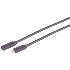 S-Conn USB-Kabel 13-44025, USB 3.2, 1 m, Verlängerungskabel, C Stecker / C Buchse, schwarz