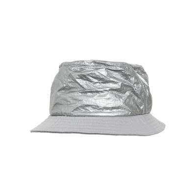 Sonnenhut FLEXFIT "Flexfit Bucket Hat Crinkled Paper Bucket Hat", Damen, Gr. onesize, silber, 50% Polyethylen, 50% Polyurethan, Hüte